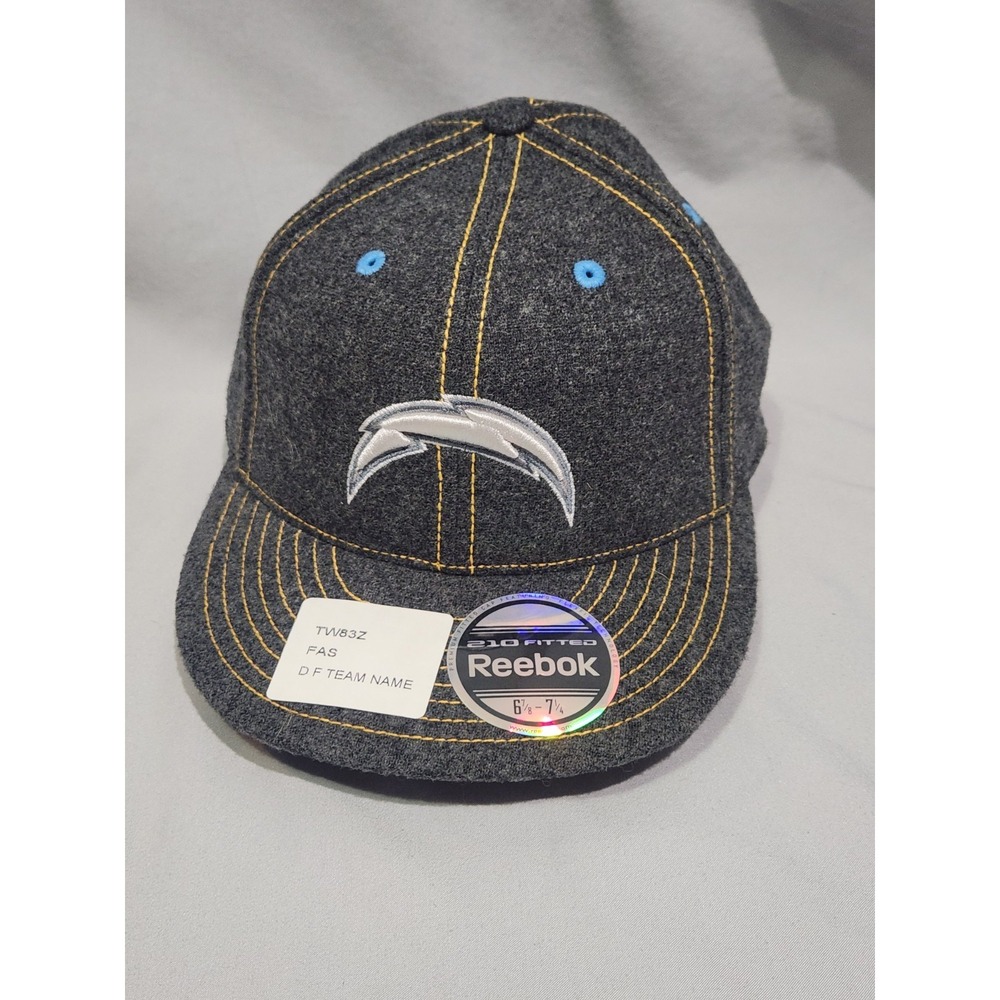 210 Fitted Reebok Los Angeles Chargers NFL Gray Fitted Hat 6 7/8 - 7 1/4 Wool